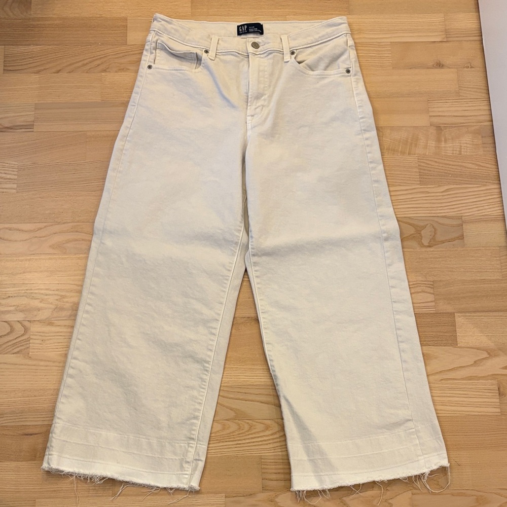 GAP Women's Wide Leg Cream Jeans
